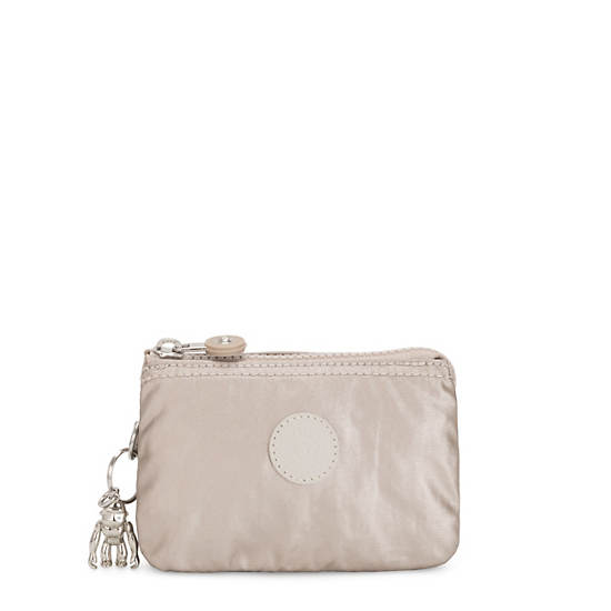 Bolsas Kipling Creativity Small Metallic Pouch Beige | MX 2108CT